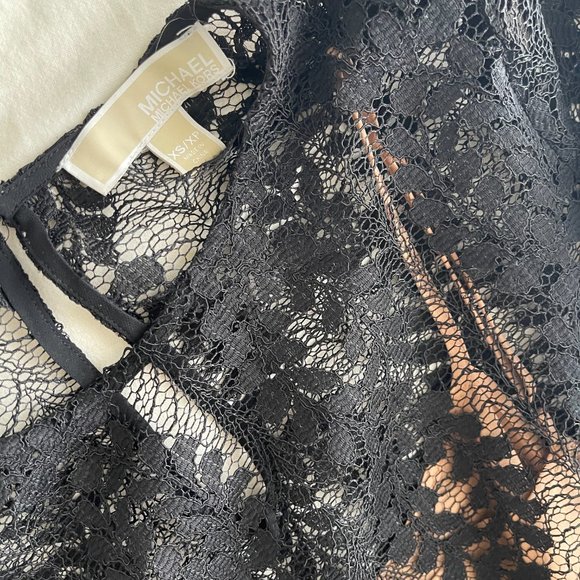 MICHAEL Michael Kors Black Lace Bell Sleeve Mini Dress - Picture 5 of 5